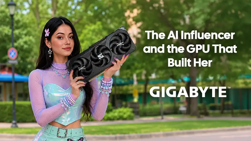 GIGABYTE Radeon RX 9070 XT campaign featuring Sanvii